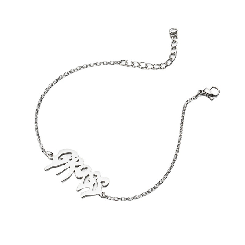 European and American New Style Gothic Retro English Monogram Baby Girl Angel Pendant