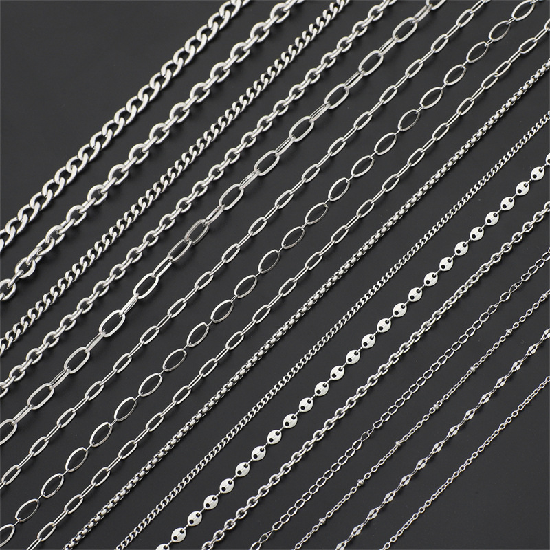 Diy Material Stainless Steel 304 Titanium Chain Keychain Billboard Hanging Bag Jewelry