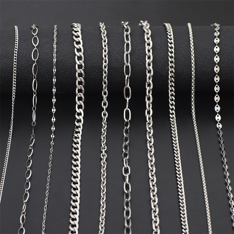 Diy Material Stainless Steel 304 Titanium Chain Keychain Billboard Hanging Bag Jewelry