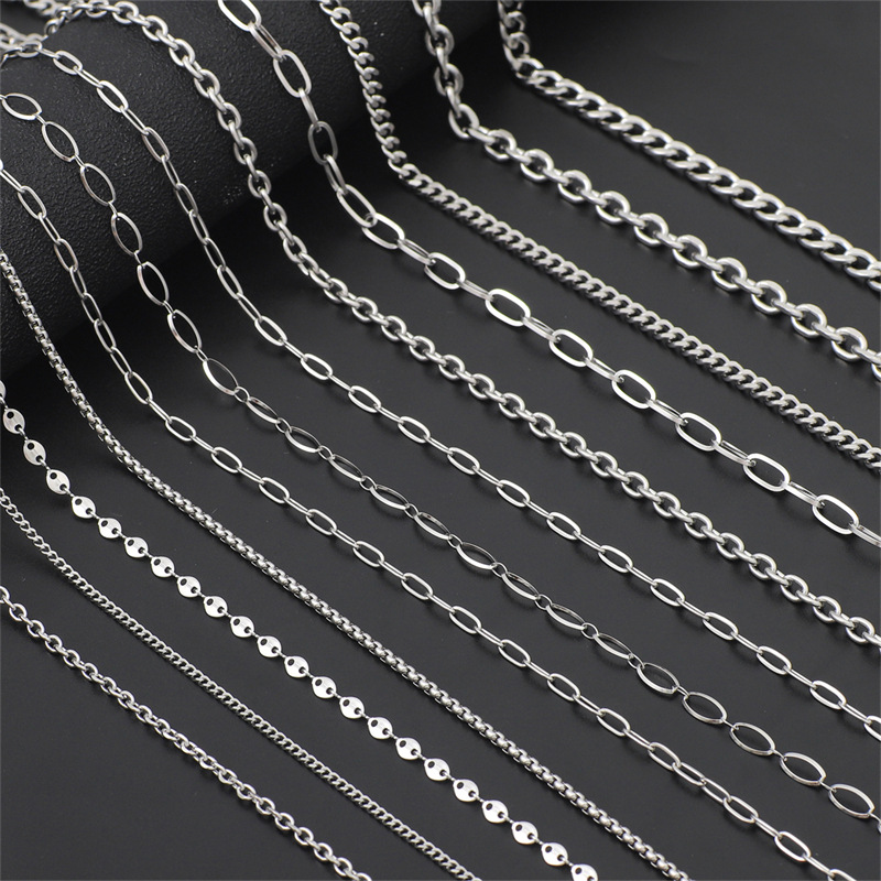 Diy Material Stainless Steel 304 Titanium Chain Keychain Billboard Hanging Bag Jewelry