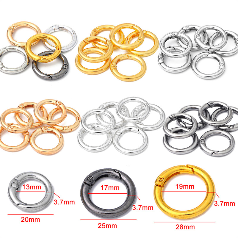 5-pack Alloy Open Spring Ring Round Buckle Diy Homemade Mobile Phone Chain Accessories