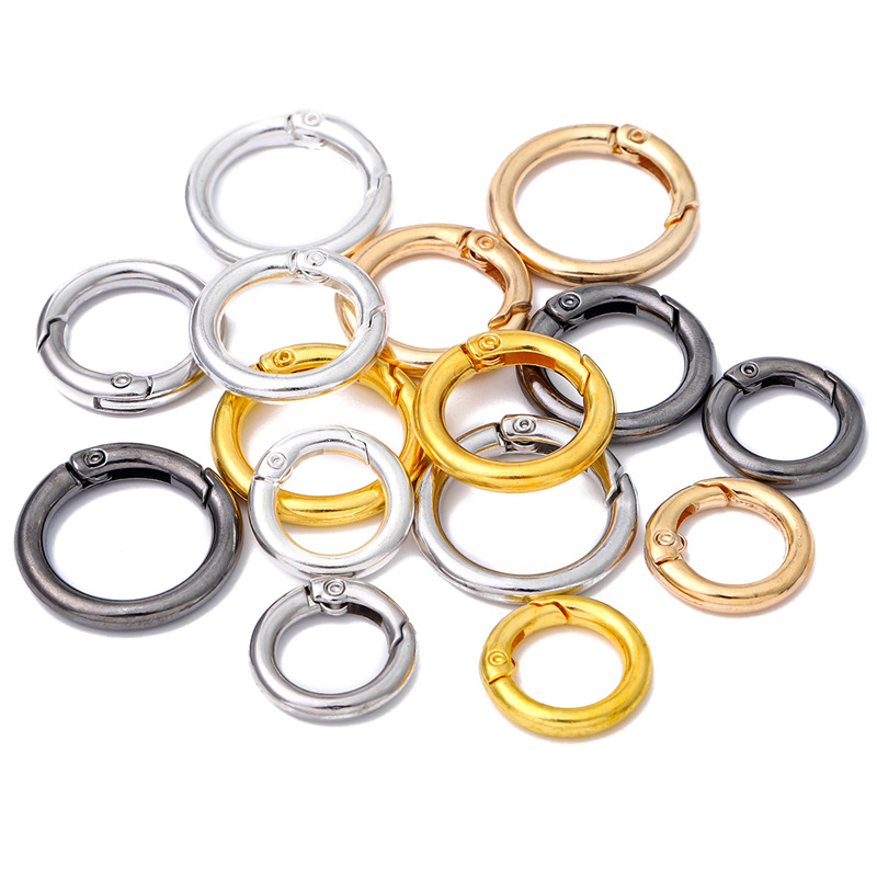 5-pack Alloy Open Spring Ring Round Buckle Diy Homemade Mobile Phone Chain Accessories