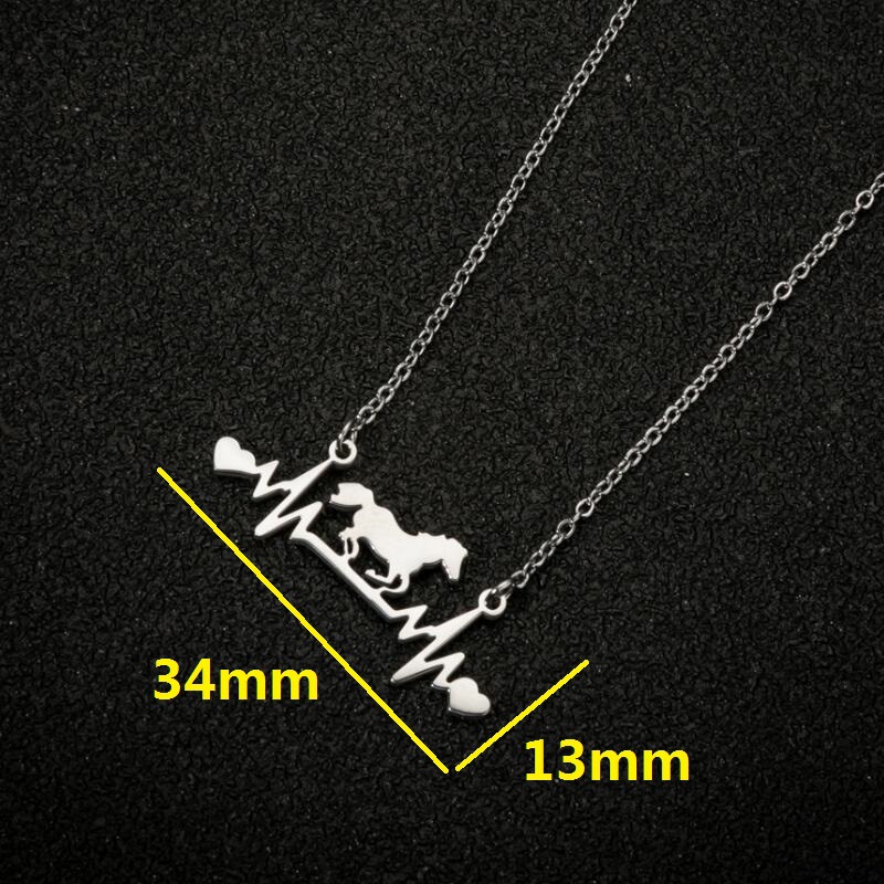 Summer New Fashion Geometric Simple Love Heartbeat Pendant Necklace Ins Light Luxury