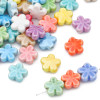 Milky Ceramic Five-petal Flower Square Beads Diy Handmade Beaded Bracelet Necklace Peach