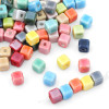 Milky Ceramic Five-petal Flower Square Beads Diy Handmade Beaded Bracelet Necklace Peach