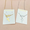 Amazon Supply European and American Simple Geometric Cross Figure Double Pendant Necklace