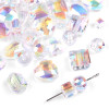Glass Crystal Pearlescent Flat Beads Square Peach Heart Diy Handmade Beaded Bracelet