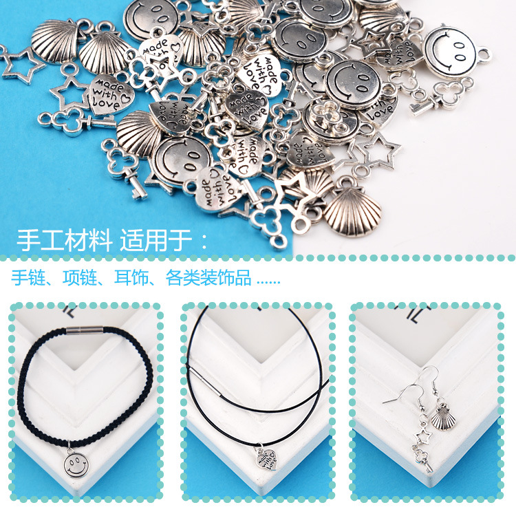 Diy Alloy Jewelry Accessories Tibetan Silver Retro Ethnic Style Pendant Bracelet Necklace
