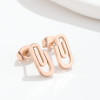 Women's New Paper Clip Earrings Niche Design Stainless Steel Simple Cold Style Punk Pin