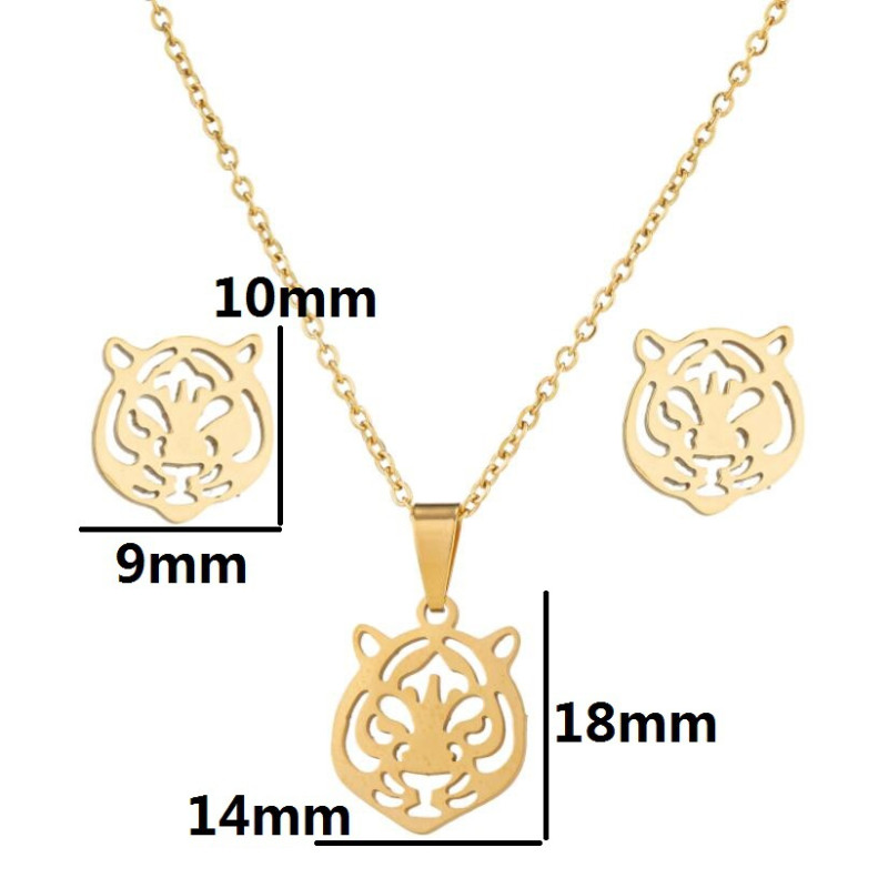 Year of the Tiger 18k Gold Little Earrings Women's Stainless Steel Small Fresh New