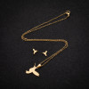 Cute Little Animals Bird Pigeon Pendant Stainless Steel Jewelry Necklace Earrings Set