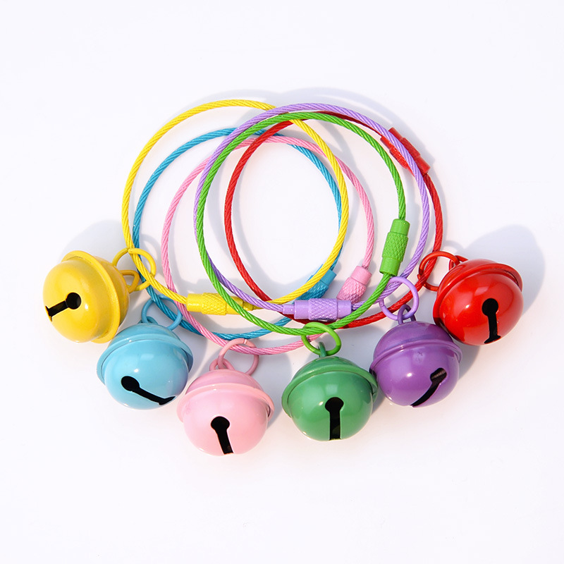 Diy Candy-colored Bell Keychain, Colorful Painted Steel Wire Ring, Student School Bag