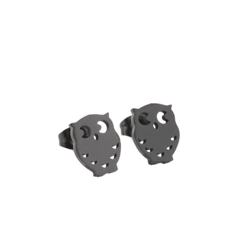 European and American Forest Owl Animal Earrings Ins Female Personality Stainless Steel