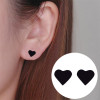 Stainless Steel Retro Geometric Simple Love-shaped Earrings Cute and Sweet Daily Ins