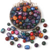 Resin Flowing Starry Sky Halo-dyed Round Beads Multi-color Loose Diy Handmade Beading