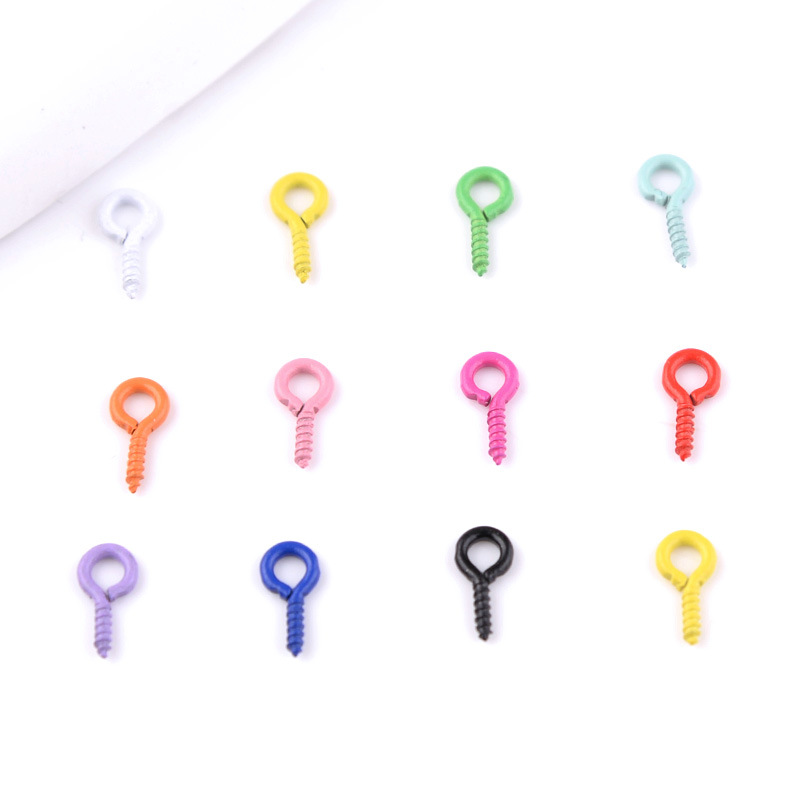 Diy Paint Colored Horn Nails Metal Spray Candy Color Sheep Eye Screws 50/pack Handmade