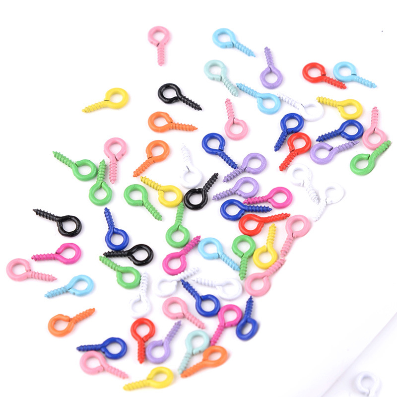 Diy Paint Colored Horn Nails Metal Spray Candy Color Sheep Eye Screws 50/pack Handmade