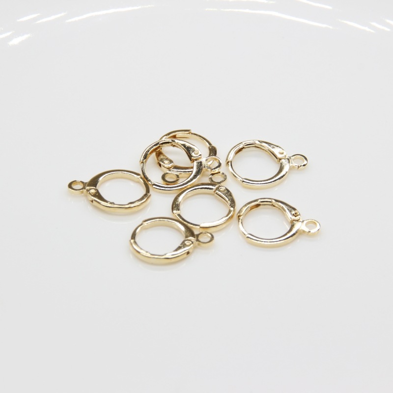 Copper Round Buckle, Ear Hook, Earring Accessories, Simple Ear Electroplating Small