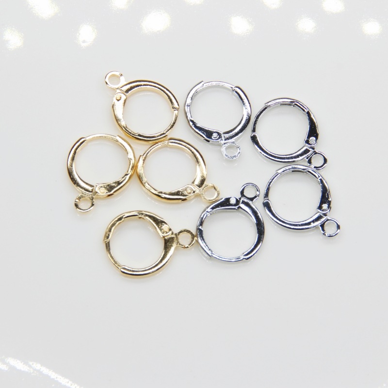 Copper Round Buckle, Ear Hook, Earring Accessories, Simple Ear Electroplating Small