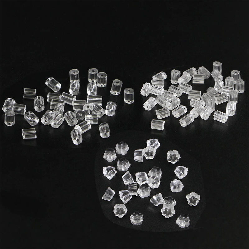 Ear Plugs Plum Blossom Octagonal Earplugs Cylindrical Plastic Transparent Earrings