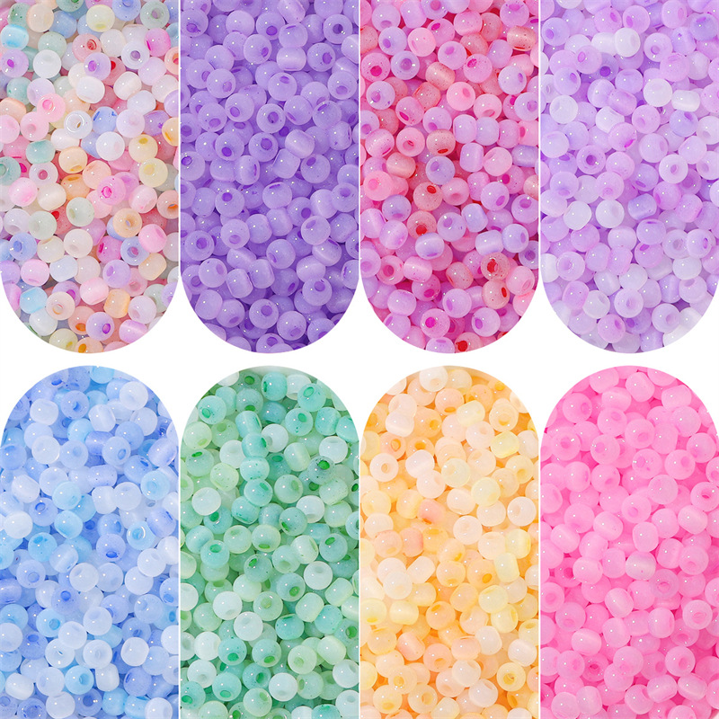 High Quality Cat's Eye Jade Ice Seed Glass Magic Rice Beads Handmade Diy Necklace