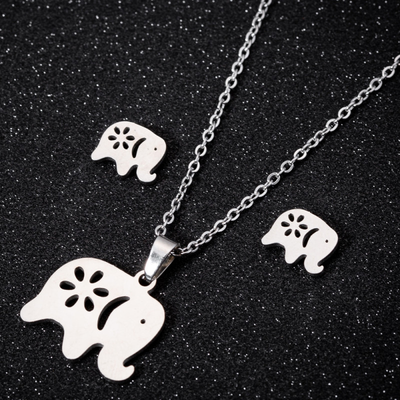 Women's New Personalized Stainless Steel Animal Series Necklaces and Earrings Jewelry