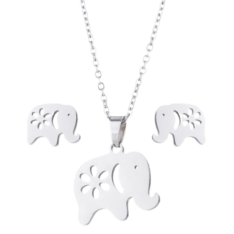 Women's New Personalized Stainless Steel Animal Series Necklaces and Earrings Jewelry