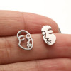 Personalized Creative New Stainless Steel Earrings Ins Korean Fashion Glossy Asymmetrical
