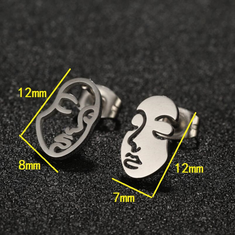 Wish European and American Style Exaggerated Personality Fun Funny Abstract Face Earrings