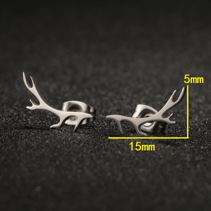 2025 Female Japanese and Korean Version of Deer Antler Earrings Forest Style Sweet