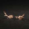 2025 Female Japanese and Korean Version of Deer Antler Earrings Forest Style Sweet