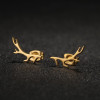 2025 Female Japanese and Korean Version of Deer Antler Earrings Forest Style Sweet