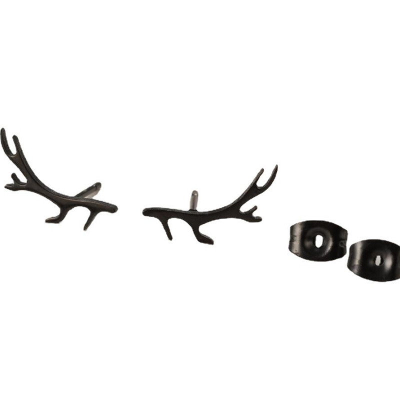 2025 Female Japanese and Korean Version of Deer Antler Earrings Forest Style Sweet