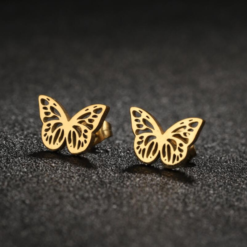 Butterfly Earrings for Women 2025 New Stainless Steel Light Luxury Niche Design