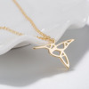 Niche Design New Style Personalized Hollow Origami Hummingbird Pendant Necklace Feminine