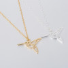 Niche Design New Style Personalized Hollow Origami Hummingbird Pendant Necklace Feminine