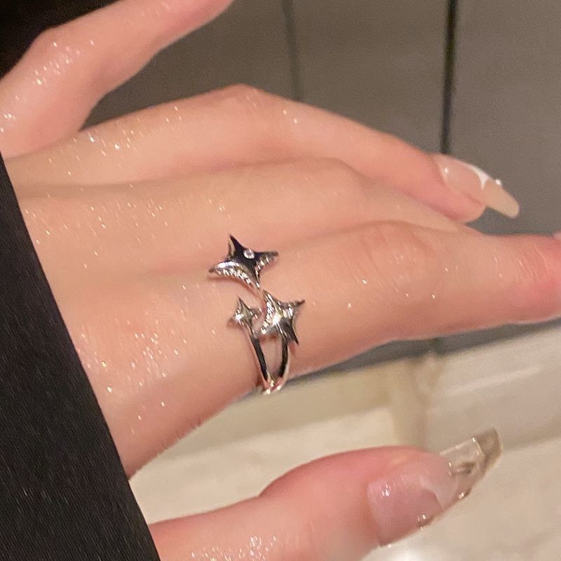 Star Light Luxury and Exquisite Niche Design Bestie Ring Ins Cold Style Open Index Finger