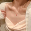 New Pink Peach Blossom Necklace for Women Ins Niche Design Pendant Sweet Temperament