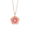 New Pink Peach Blossom Necklace for Women Ins Niche Design Pendant Sweet Temperament