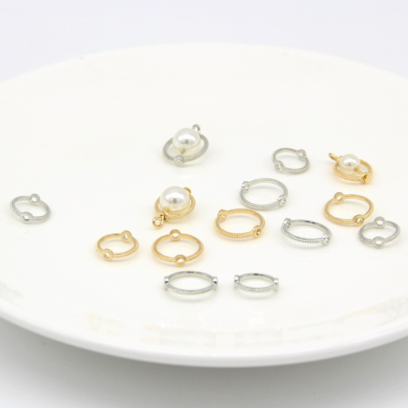 Bead Hoop Alloy Twist Pendant Earrings Accessories Pearl Rings 1000 Pieces/package
