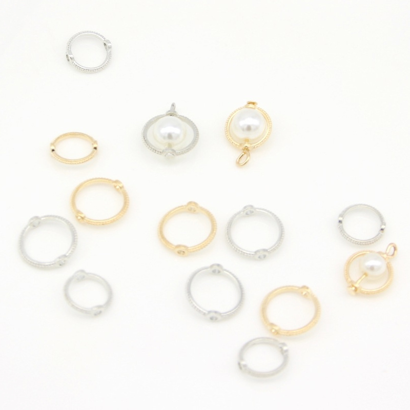 Bead Hoop Alloy Twist Pendant Earrings Accessories Pearl Rings 1000 Pieces/package