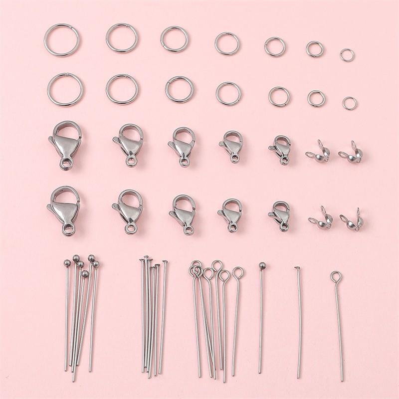 Stainless Steel Single Circle Lobster Clasp Closing Buckle 9-character Needle Beading Diy