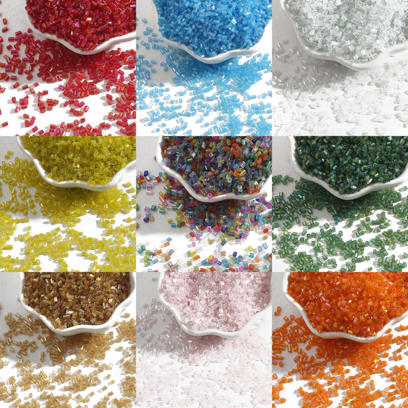 2mmh Tube Beads, Loose Diy Handmade Colored Glass Rice Material Accessories, Hot Selling