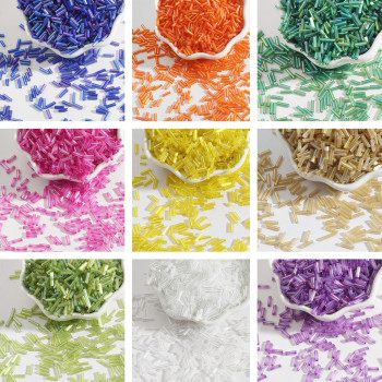 2*7mm Colored Glass Rice Beads Tube Handmade Diy Beaded Jewelry Accessories Loose Making