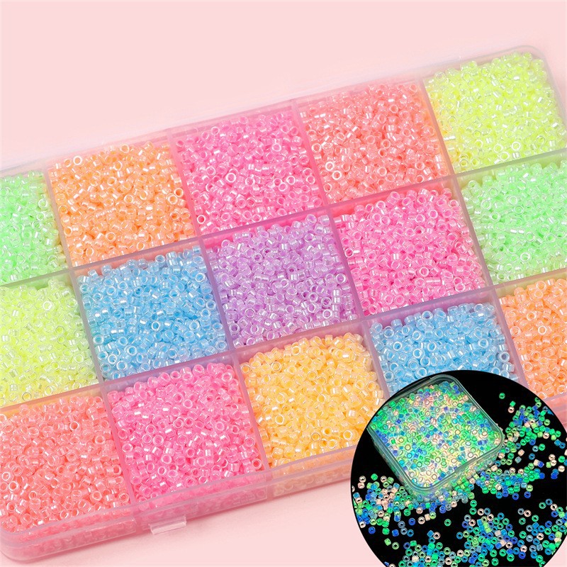 High Quality Luminous Glass Rice Beads Loose Beaded Diy Handmade Bracelet Materials