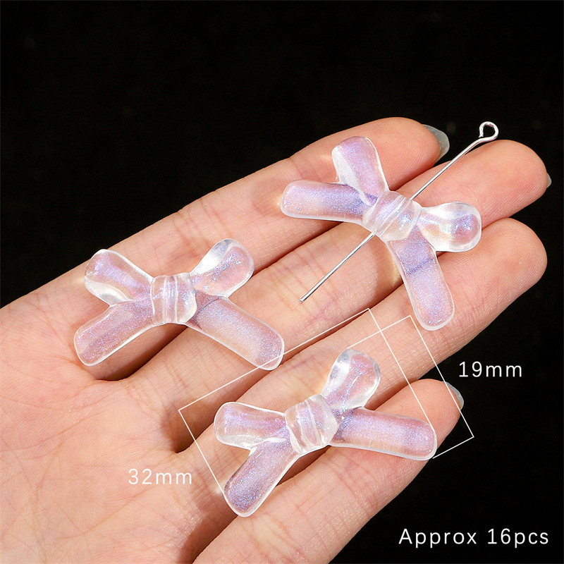 Transparent Blue Tears White Light Pentagram Love Butterfly Pendant Jewelry Handmade Diy