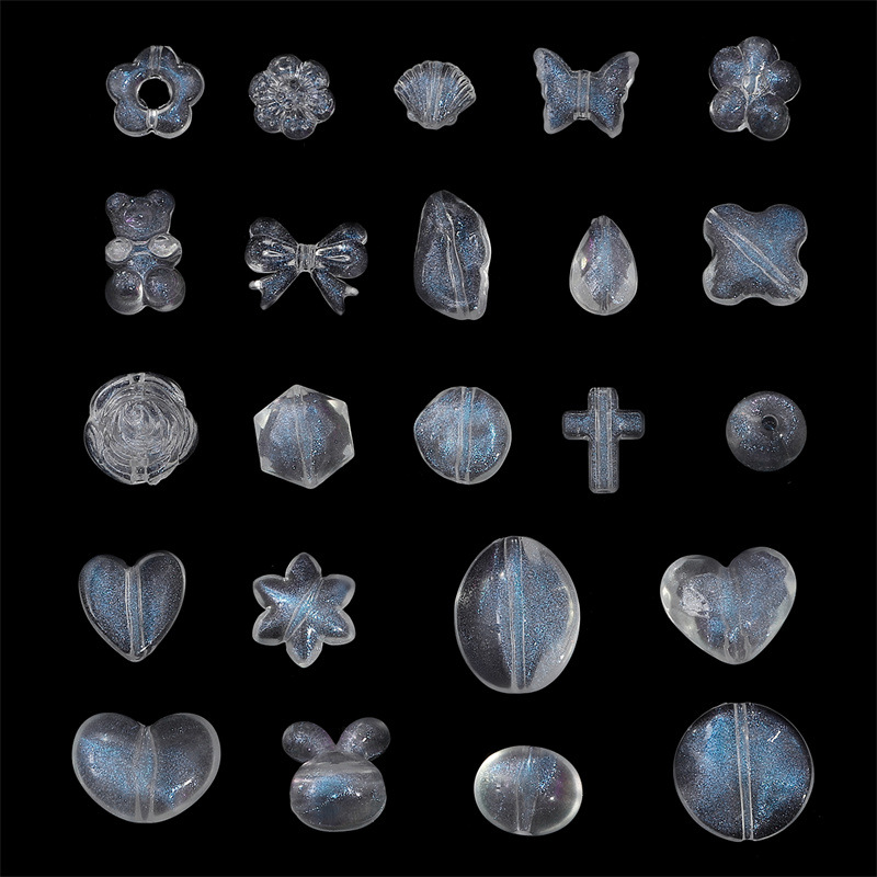 Transparent Blue Tears White Light Pentagram Love Butterfly Pendant Jewelry Handmade Diy