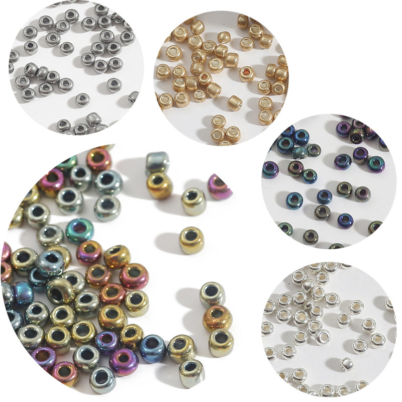 Hot Selling Metallic Glass Rice Beads Bead Accessories Handmade Diy Homemade Bracelet