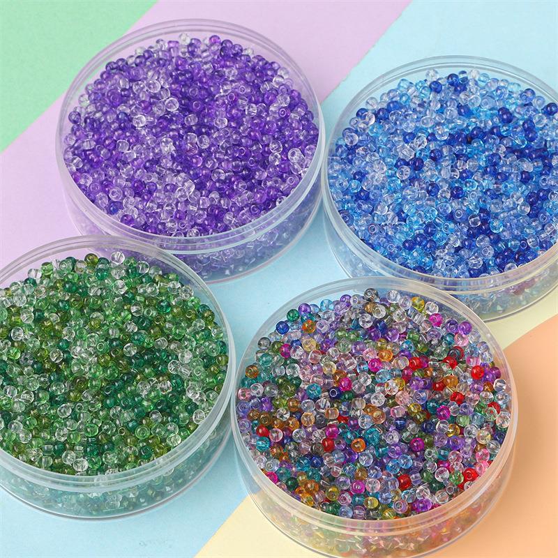 2/3/4mm High Quality Transparent Painted Glass Rice Beads Diy Beaded Necklace Material