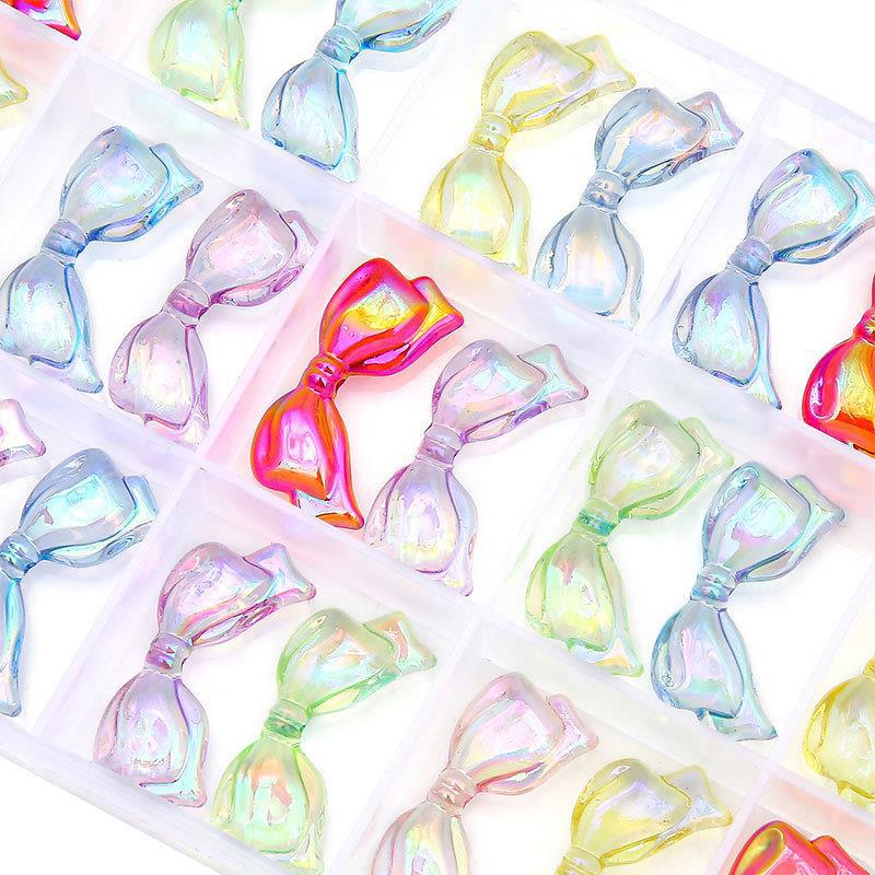 Acrylic Transparent Colorful Through Hole Bow Accessories Diy Handmade Bracelet Necklace